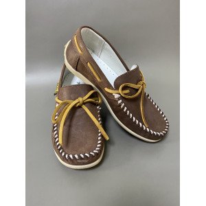 Мокасины коричневые с ортопедической стелькой 