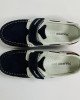 Мокасины синего цвета из натуральной кожи 