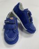 Мокасины с застежками - липучками синего цвета