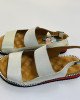 Босоножки летние серебристого цвета 