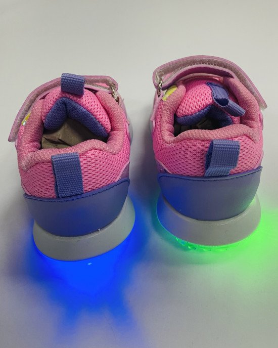 Кроссовки розового цвета с led подошвой 