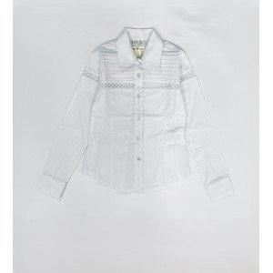 Блуза белого цвета с длинными рукавами кроя slim fit