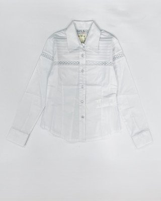 Блуза белого цвета с длинными рукавами кроя slim fit