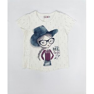 Футболка блузон oversize с принтом 