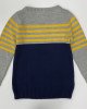 Джемпер сине-серого цвета в желтую полосу