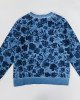 Свитшот утепленный в синий, цветочный принт 