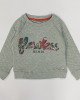Свитшот из плотной стеганой ткани серого цвета 