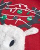 Худи утепленное красного цвета с новогодним декором 