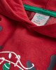 Худи утепленное красного цвета с новогодним декором 