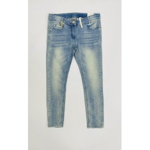 Джинсы slim fit голубого цвета 