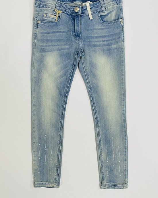 Джинсы slim fit голубого цвета 