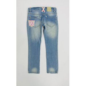 Джинсы regular fit голубого цвета 