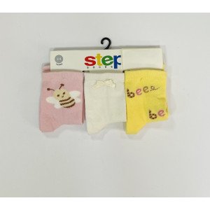 Носки (3 пары) с принтом пчелки