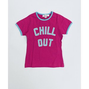 Футболка цвета фуксии с текстовым принтом chill out 