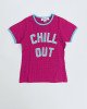 Футболка цвета фуксии с текстовым принтом chill out 