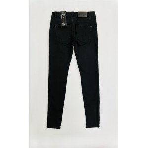Джинсы SLIM черного цвета с цветными нашивками 
