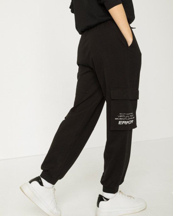 Штаны карго oversize черного цвета 
