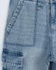 Джинсы wide leg карго цвета деним 