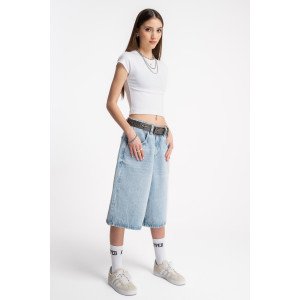 Шорты длинные широкие baggy голубого цвета 