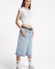 Шорты длинные широкие baggy голубого цвета 