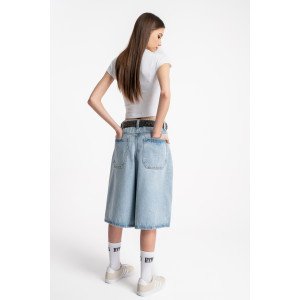 Шорты длинные широкие baggy голубого цвета 