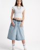 Шорты длинные широкие baggy голубого цвета 