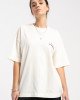 Футболка oversize молочного цвета с принтом на спине 