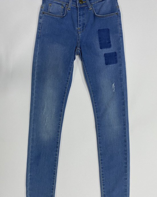 Джинсы skinny с эффектом потертостей 