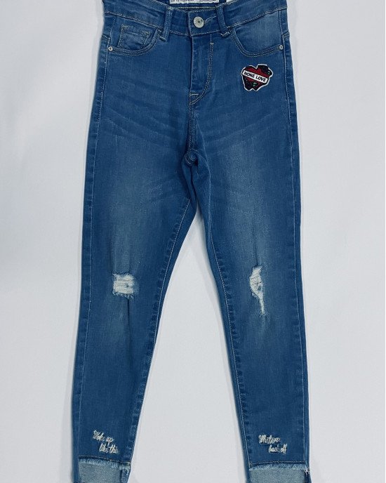 Джинсы high waist синего цвета 