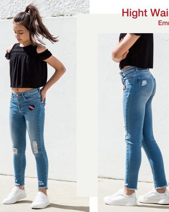 Джинсы high waist синего цвета 