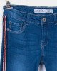 Джинсы medium waist синего цвета с лампасами 