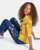 Джинсы skinny fit синего цвета с цветной вышивкой 