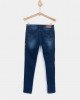 Джинсы skinny fit синего цвета с цветной вышивкой 