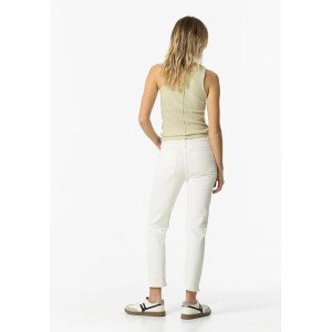 Джинсы high waist молочного цвета 
