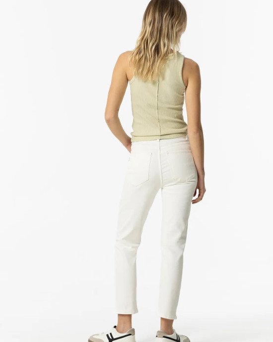 Джинсы high waist молочного цвета 