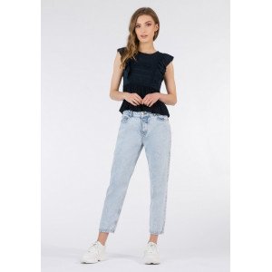 Джинсы relaxed fit с высокой посадкой 
