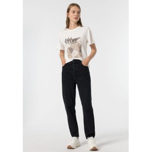 Джинсы relaxed waist черного цвета 