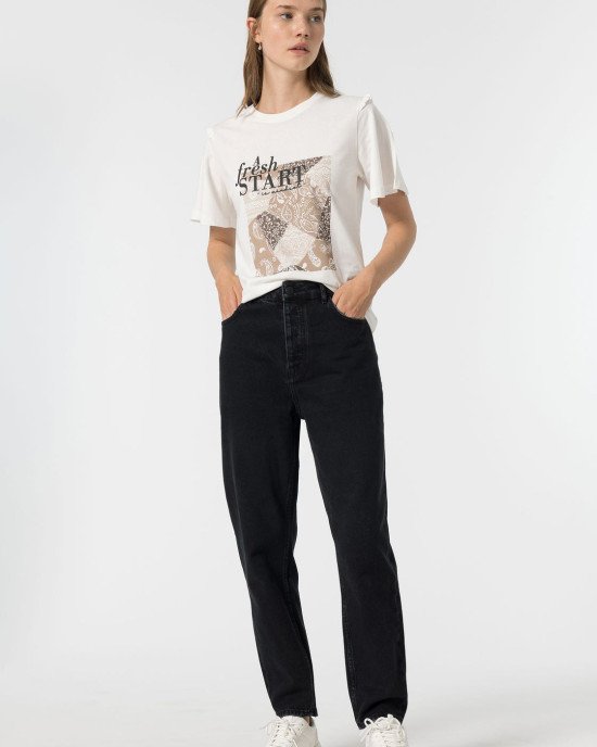 Джинсы relaxed waist черного цвета 