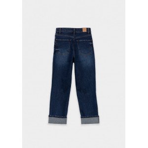 Джинсы High Waist синего цвета из eco denim 