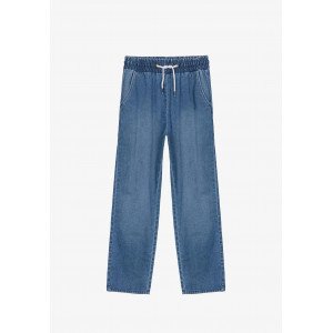 Джинсы wide leg синего цвета с высокой линией талии 