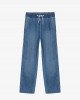 Джинсы wide leg синего цвета с высокой линией талии 