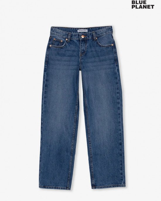 Джинсы low waist цвета деним 