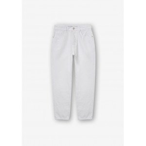 Джинсы MOM белого цвета с высокой посадкой high waist 
