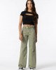 Джинсы широкие wide leg зеленого цвета 