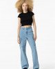 Джинсы карго широкие wide leg голубого цвета 