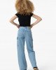 Джинсы карго широкие wide leg голубого цвета 