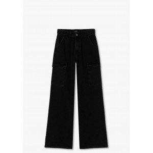 Джинсы wide leg с карманами карго черного цвета 