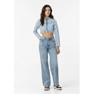 Джинсы широкие wide leg с высокой посадкой high waist 