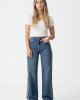 Джинсы комбинированные широкие wide leg 