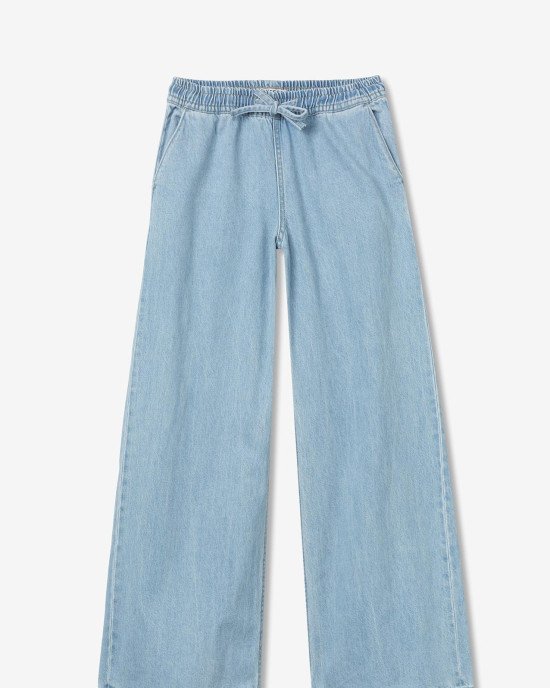 Джинсы wide leg широкие голубого цвета 